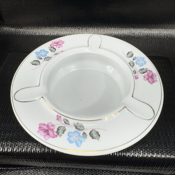 Tientsin Porcelain TP Stoneware Ashtray Dish Bowl With Floral Pattern Design - Picture 1 of 11